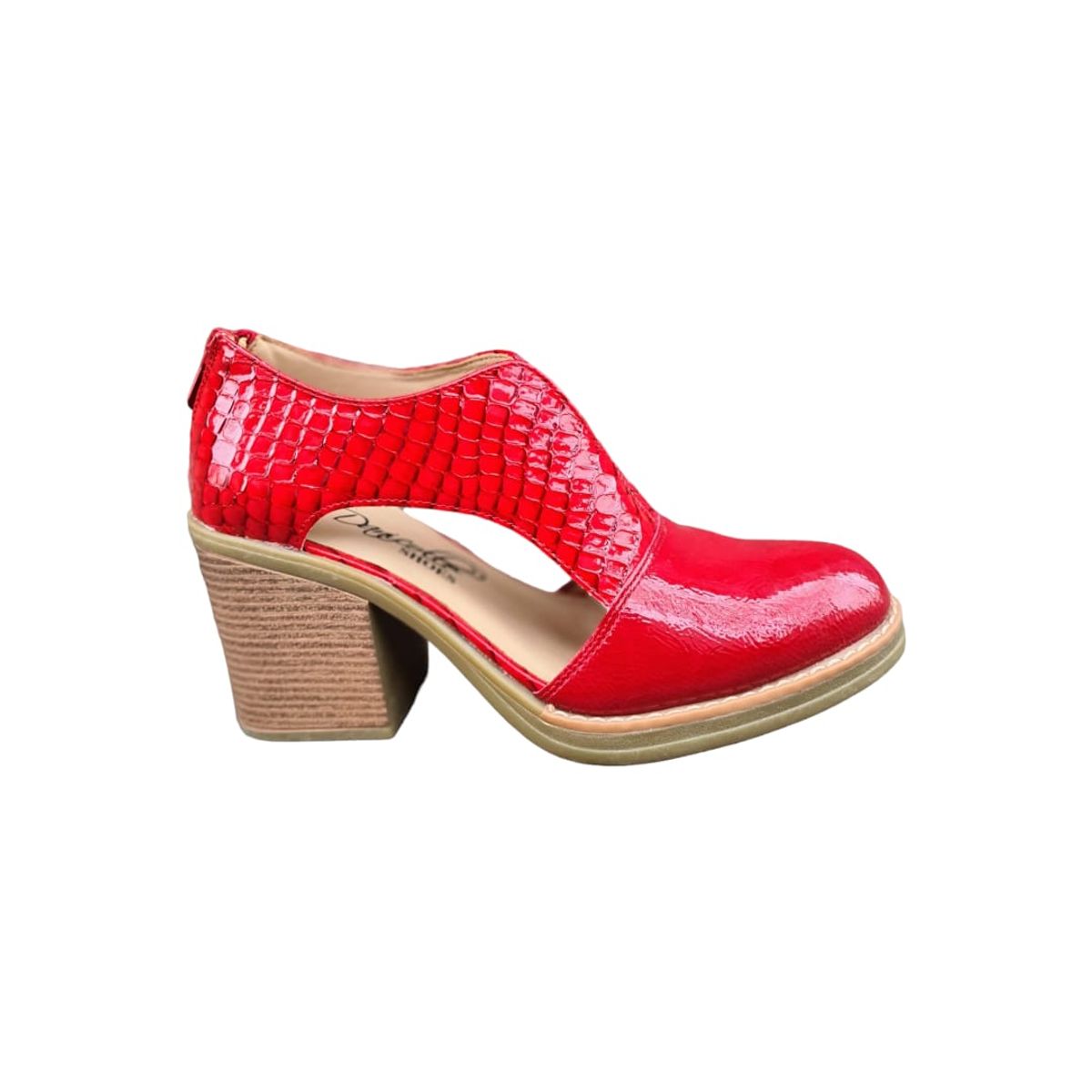PAND G - Zapato Rojo Taco Mujer