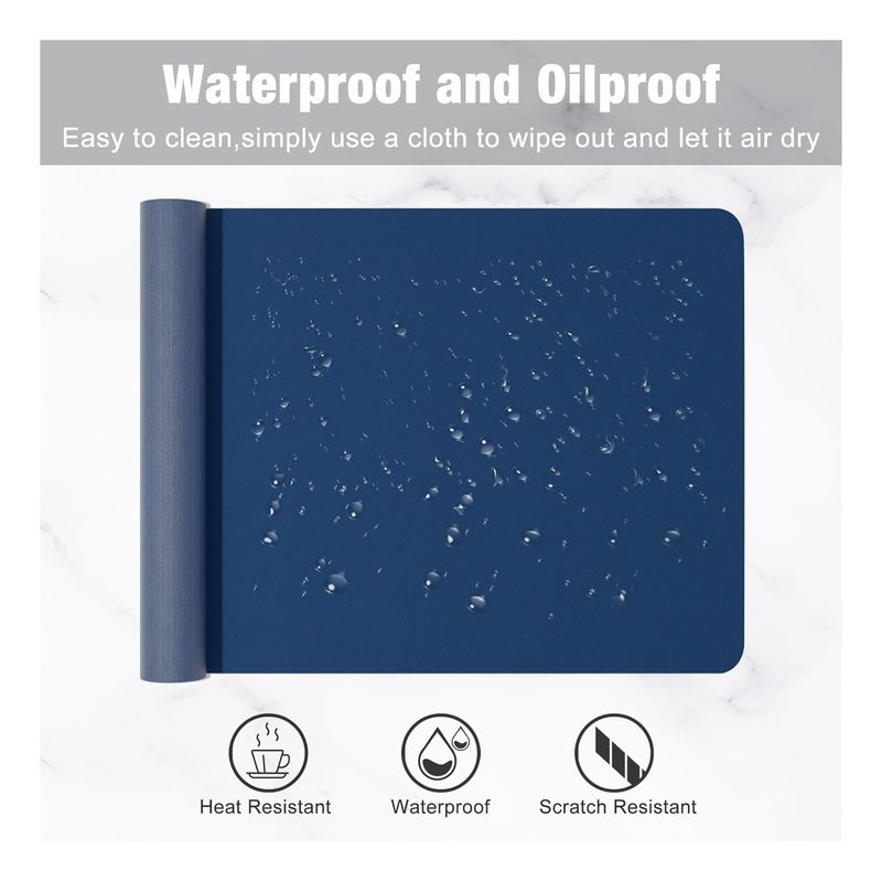 GENERICO - Alfombrilla Mousepad De Cuero Impermeable Reversible 80x40