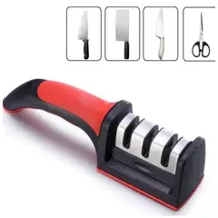 GENERICO - Afilador Cuchillos y Tijeras Rojo Con Negro