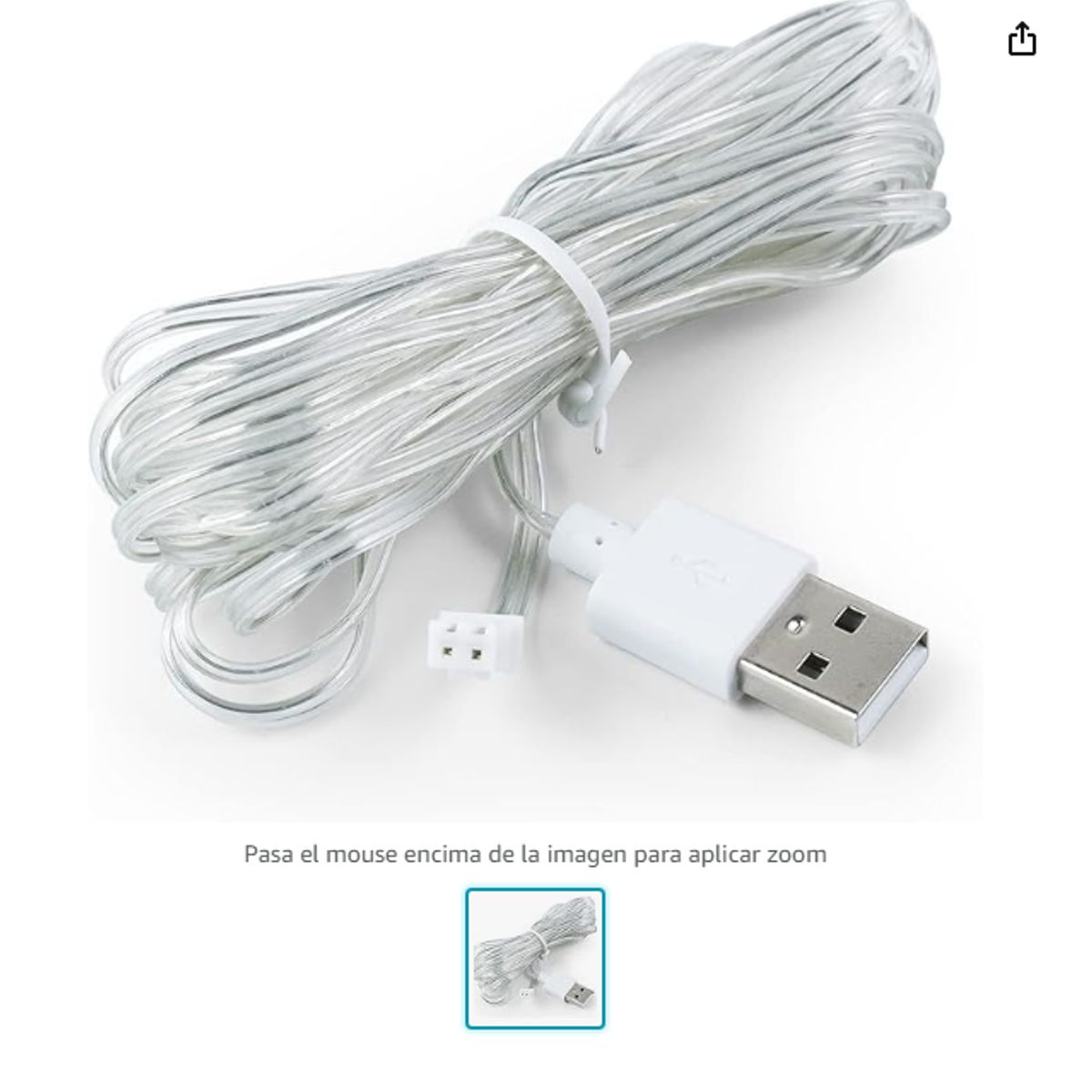 GENERICO - Luces LED Recargables de 10 Pies 30 luces LED 4 Modos de Iluminación