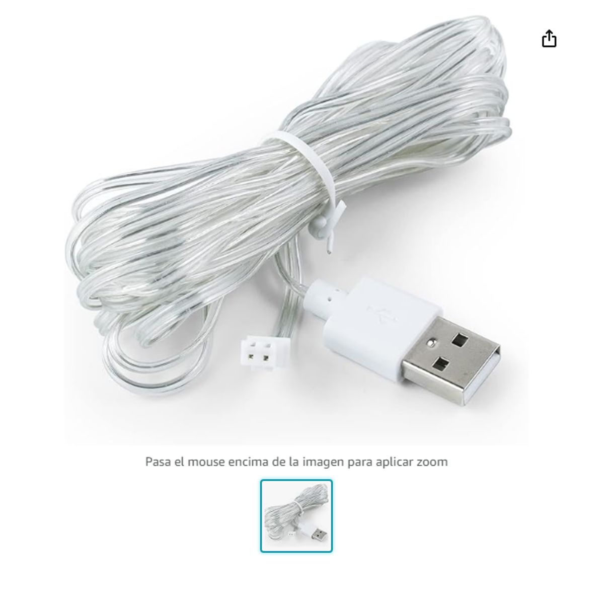 GENERICO - Luces LED Recargables de 10 Pies 30 luces LED 4 Modos de Iluminación