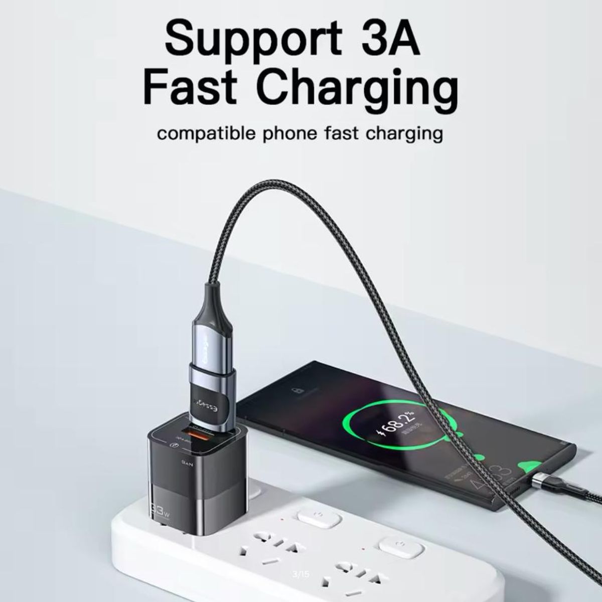 ESSAGER - ADAPTADOR CABLE CARGADOR USB-C A USB VERSIÓN 30 PARA IPHONE