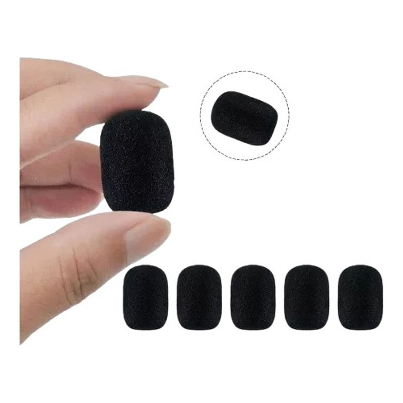 GENERICO - 5 Esponjas Protectora Para Micrófono De Cintillo Color Negro