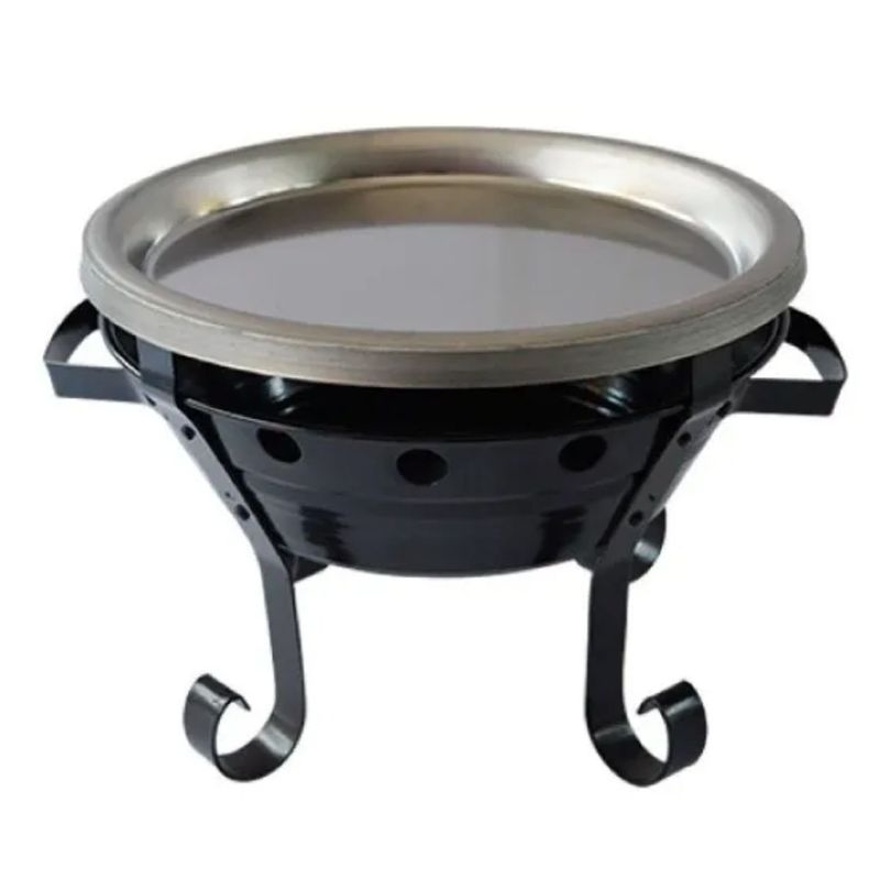 IMPORTCLICK - Brasero Parrilla Mesa Chapa Enlozada 26x20 CM - Negro