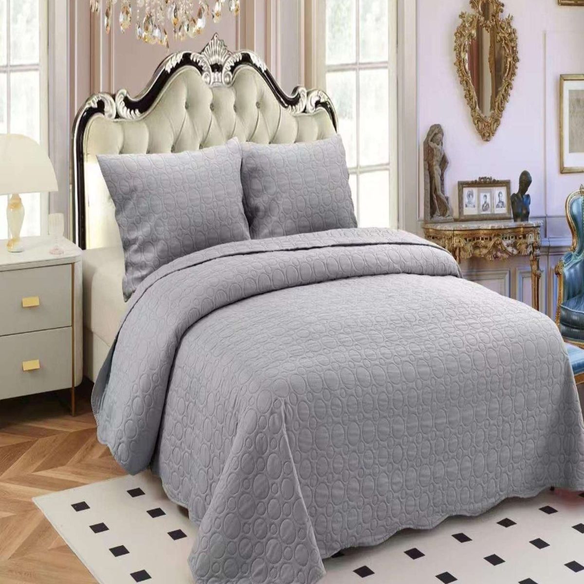 GENERICO - CUBRECAMA QUILT VERANO 2 PLAZAS UNICOLOR