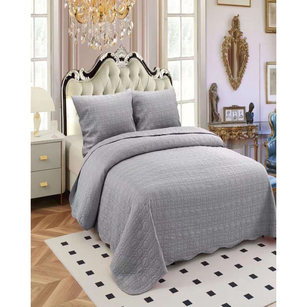 GENERICO - CUBRECAMA QUILT VERANO 2 PLAZAS UNICOLOR