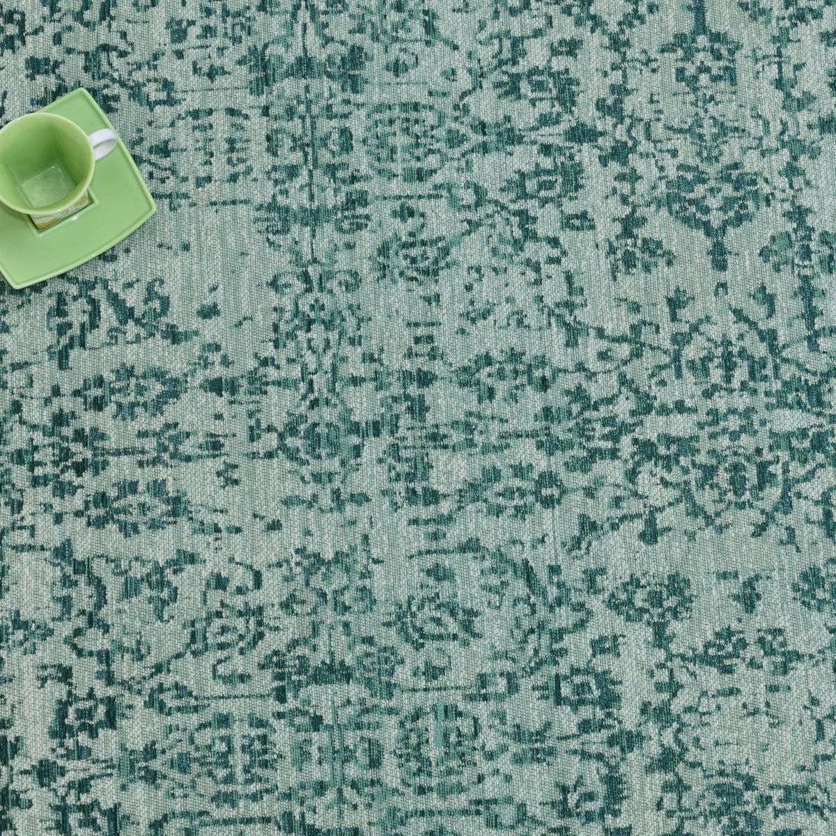 DECOGHAR - Alfombra Jacquard Vintage Turquesa 1,20 X 1,80 mts