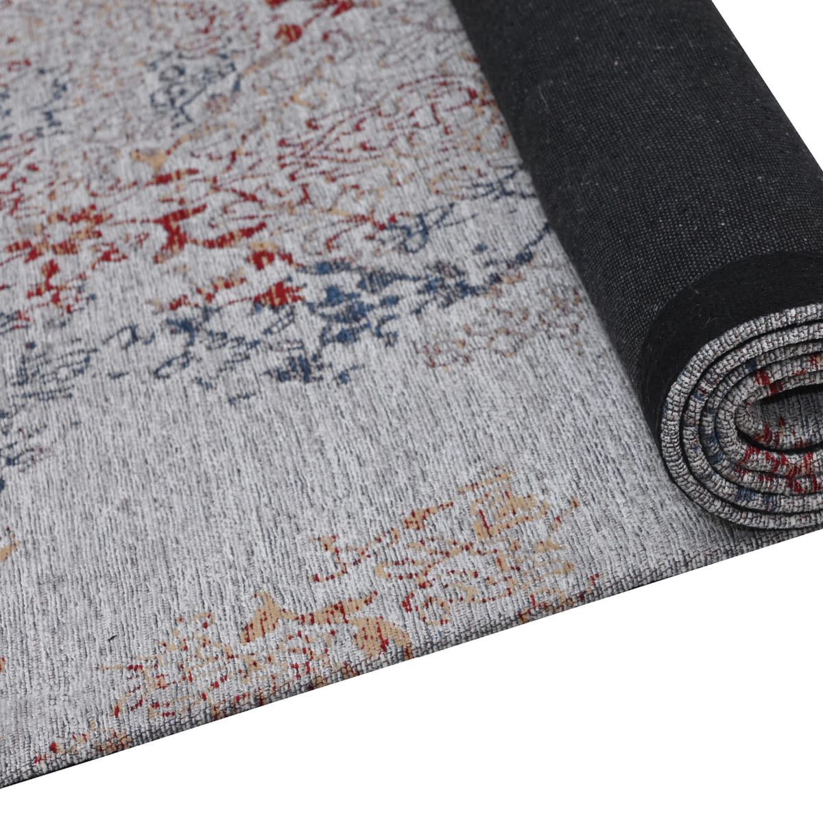 DECOGHAR - Alfombra Jacquard Vintage Flores Gris 1,80 X 2,80 mts