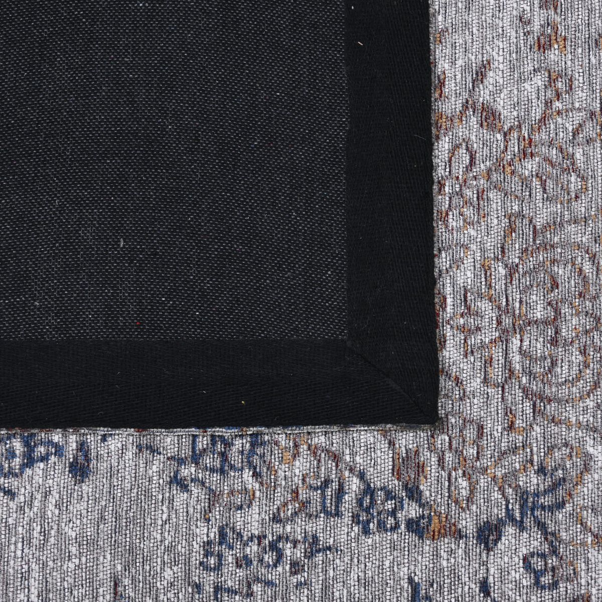 DECOGHAR - Alfombra Jacquard Vintage Flores Gris 1,80 X 2,80 mts