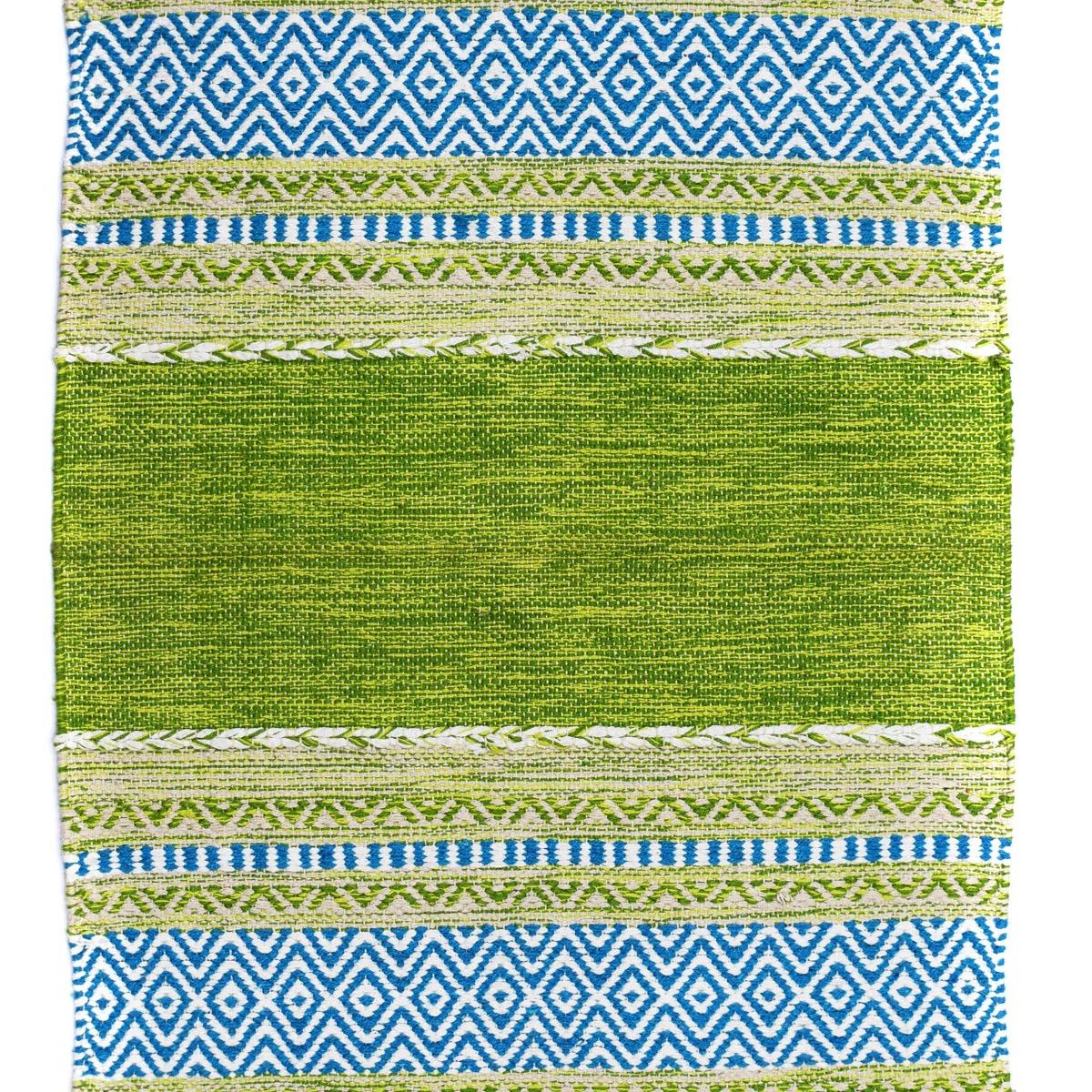 DECOGHAR - Alfombra Kilim Rustic Nomad Verde 1,20 X 1,80 mts