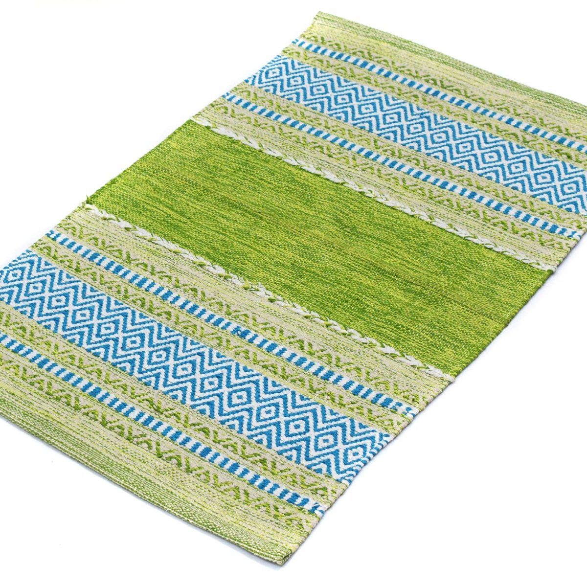 DECOGHAR - Alfombra Kilim Rustic Nomad Verde 1,20 X 1,80 mts