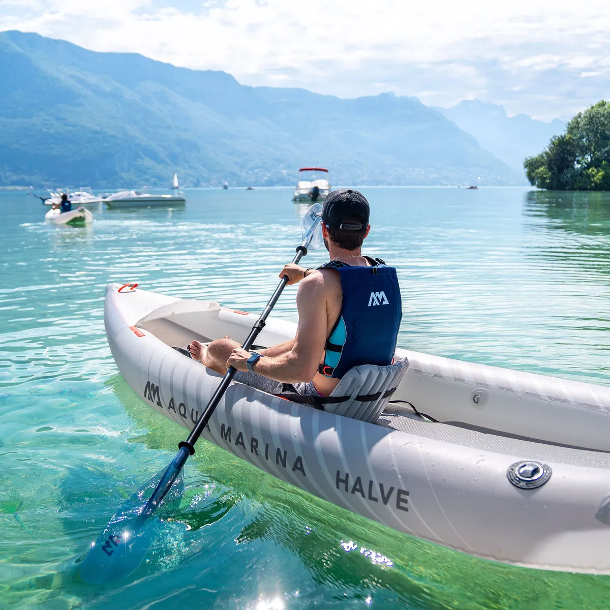 AQUA MARINA - Kayak Inflable Ultraliviano Aqua Marina Halve Single/Doble