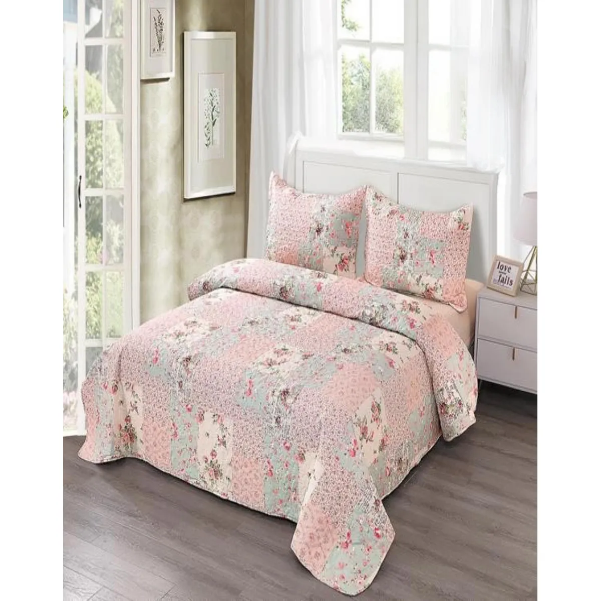 GENERICO - Cubrecama Cobertor Quilt 2 Plaza Primera Verano Q26