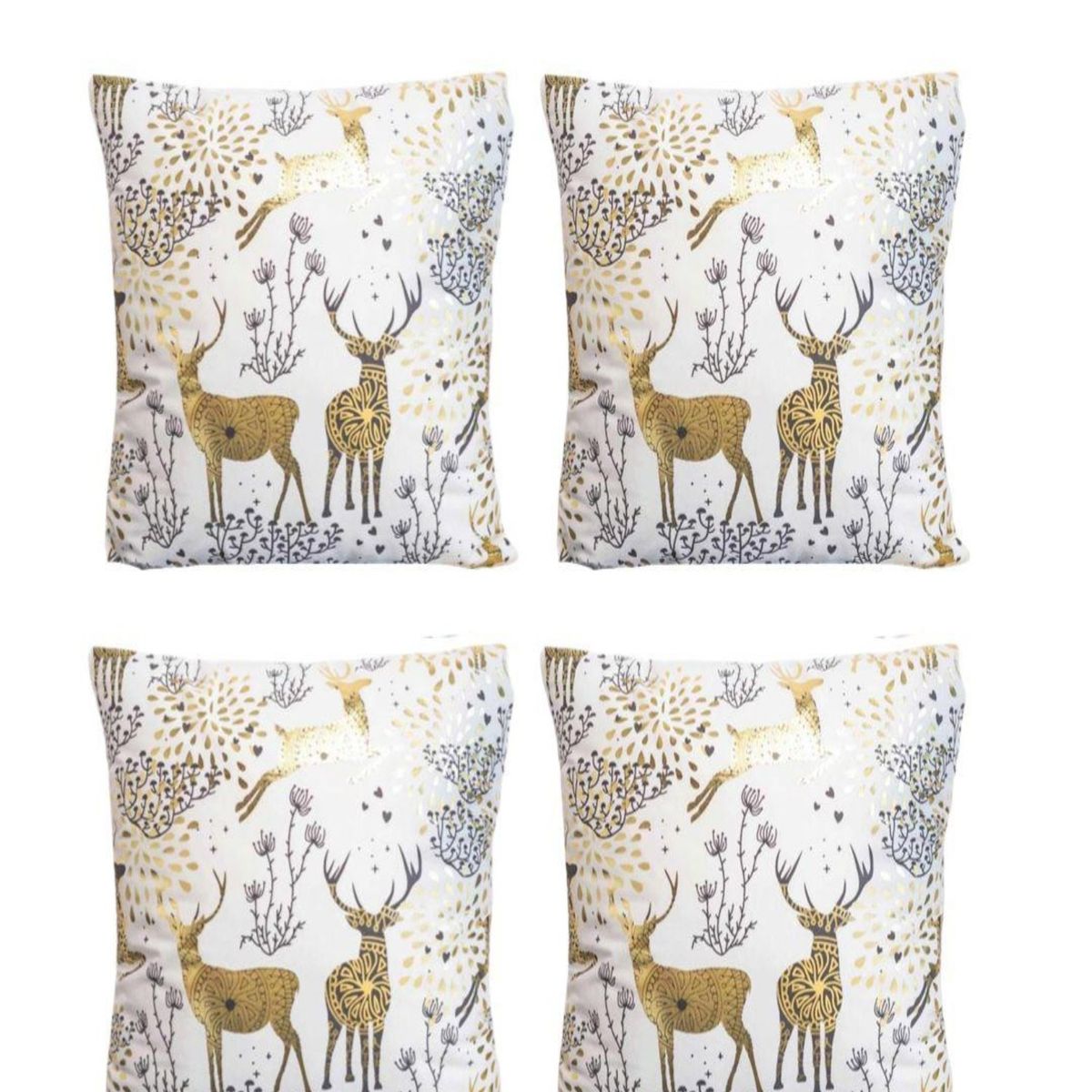 GENERICO - JUEGO DE 4 FUNDAS DE COJÍN NAVIDAD 45 X 45CM 15na4…