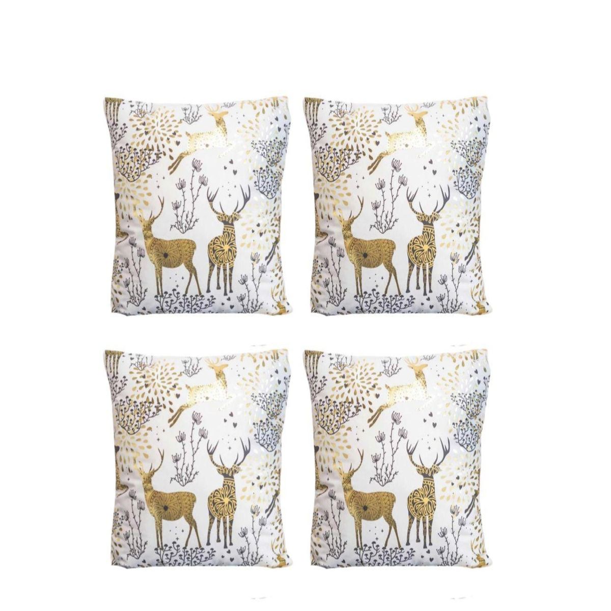 GENERICO - JUEGO DE 4 FUNDAS DE COJÍN NAVIDAD 45 X 45CM 15na4…