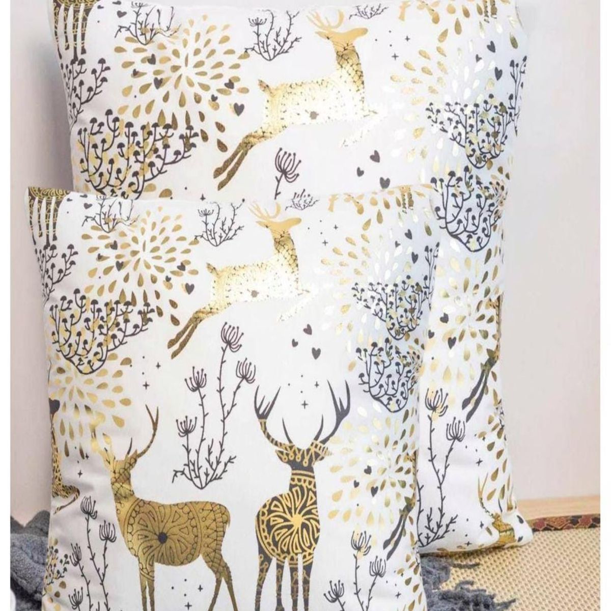 GENERICO - JUEGO DE 4 FUNDAS DE COJÍN NAVIDAD 45 X 45CM 15na4…