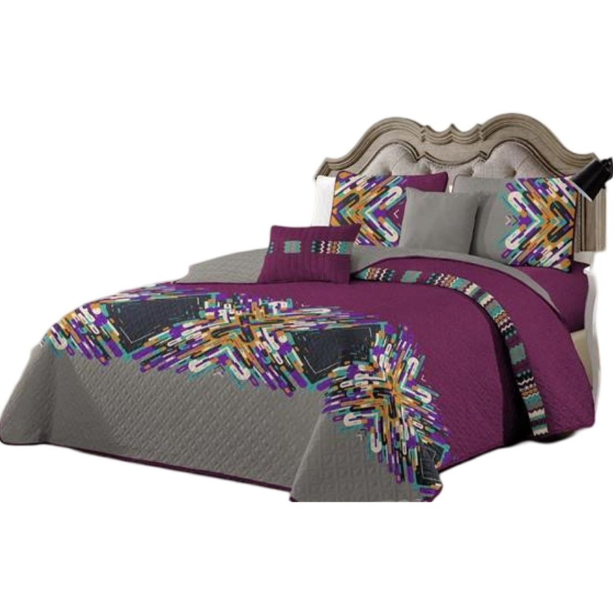 GENERICO - Cubrecama Quilt Verano Plaza y Media Verano Unicolor 11n57