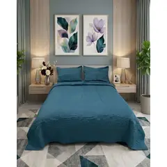 GENERICO - Quilt Bordado Floral King- Superking Colección Botánica