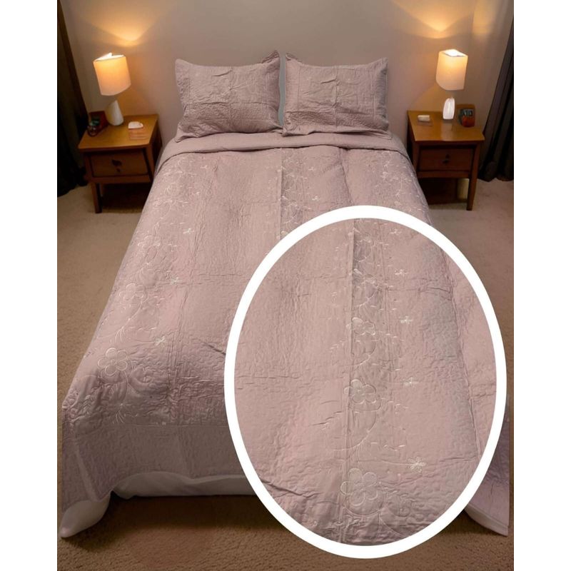 GENERICO - CUBRECAMA QUILT BORDADO 2 PLAZAS