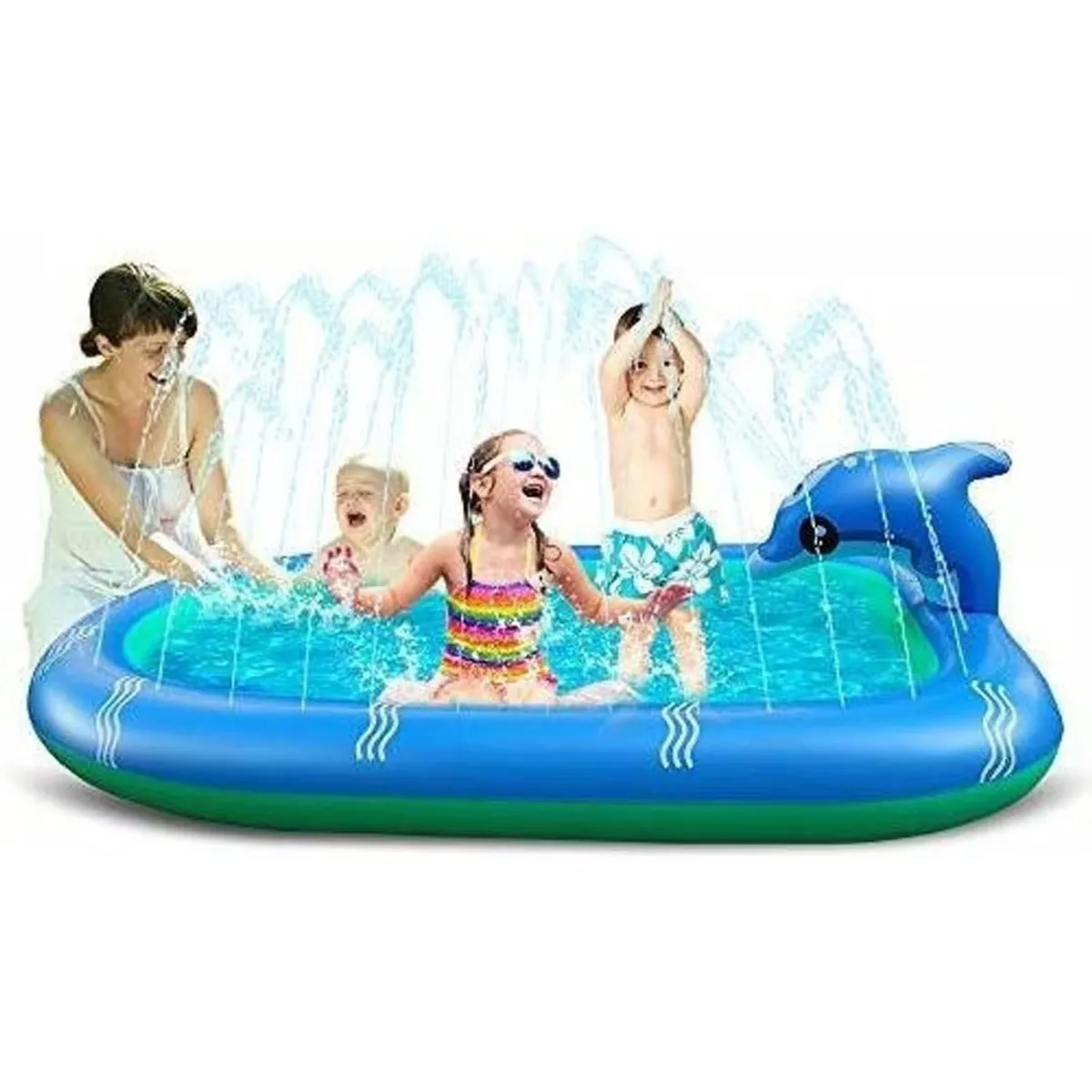 GENERICO - Piscina Inflable con Delfin y Lanza Agua