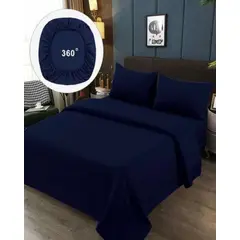 GENERICO - SABANAS 200 HILOS SUPER KING AZUL