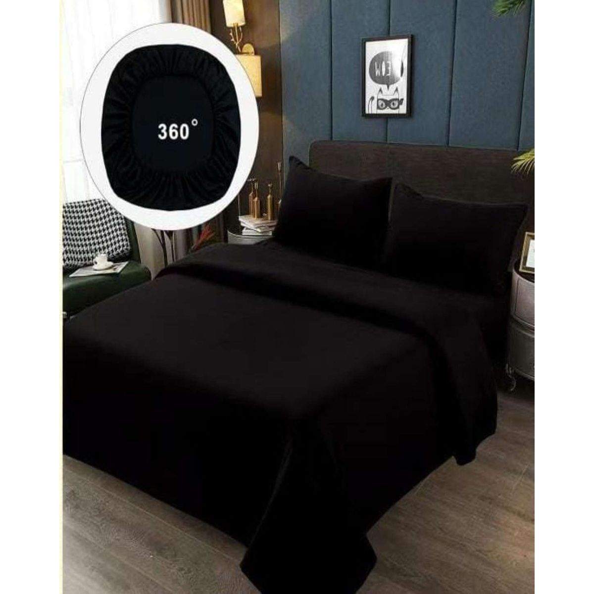 GENERICO - SABANAS 2OO HILOS KING NEGRO