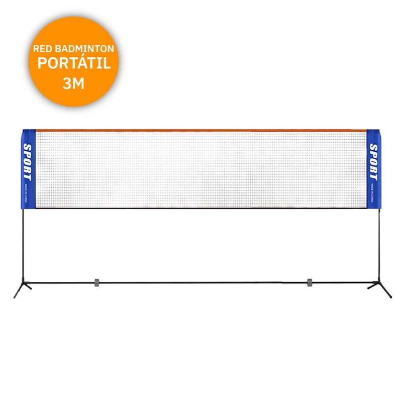 GENERICO - Red Badminton con Parantes y Red portable con Bolso 3 metros