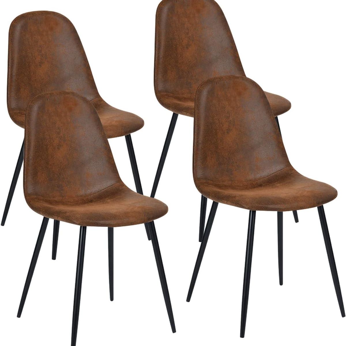 PANDALINO - Pack 4 Silla Isidora Ecocuero Café - Elegancia y Comodidad