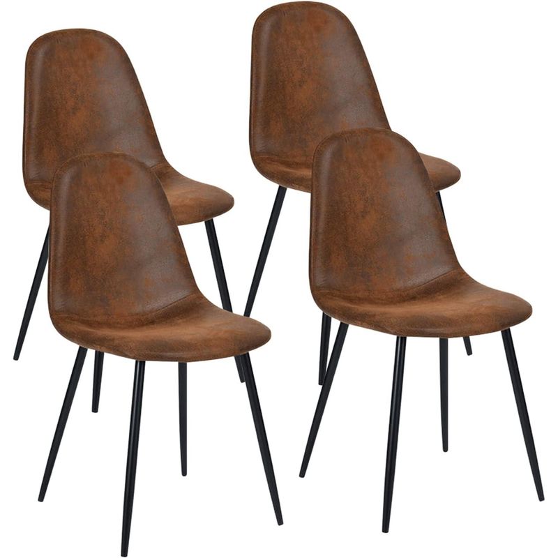 PANDALINO - Pack 4 Silla Isidora Ecocuero Café - Elegancia y Comodidad