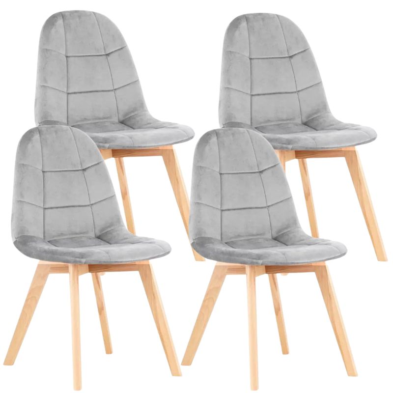 PANDALINO - Pack 4 Sillas Vorak Gris - Diseño Elegante y Cómodo para tu Hogar