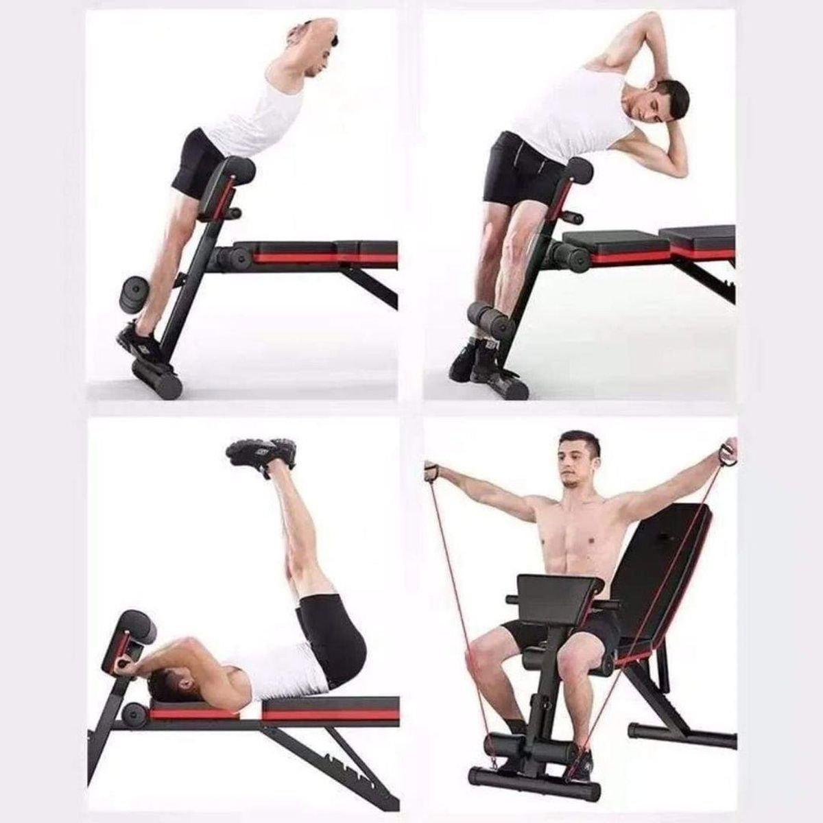 GENERICO - BANCA INCLINABLE MULTIFUNCIONAL CON BANDA ELÁSTICA