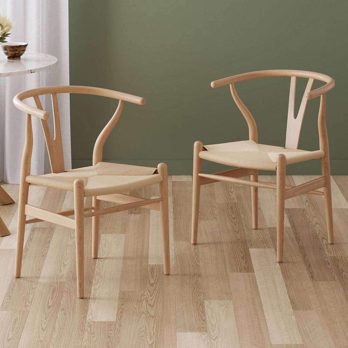 PANDALINO - Pack 2 Silla Wishbone Nórdica - Madera Natural