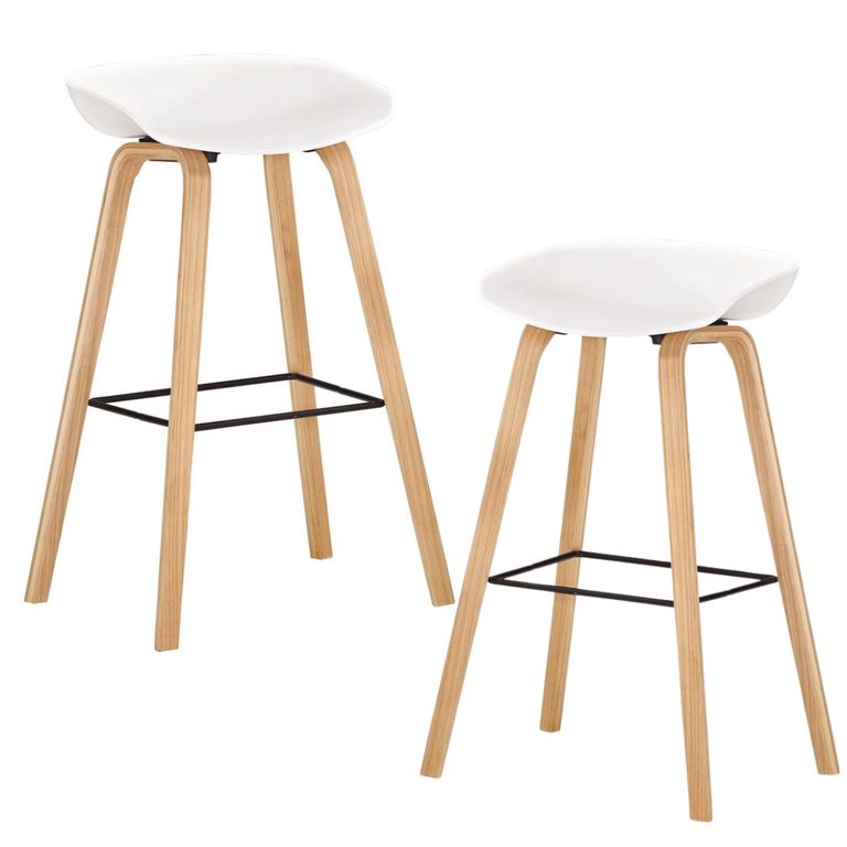 Pack 2 Taburetes Bar Nordico Viggo 75 cm- Exterior Blanco Blanco PACK2TSBVIGGOBLANCO