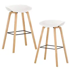PANDALINO - Pack 2 Taburetes Bar Nórdico Viggo 75 cm- Exterior Blanco