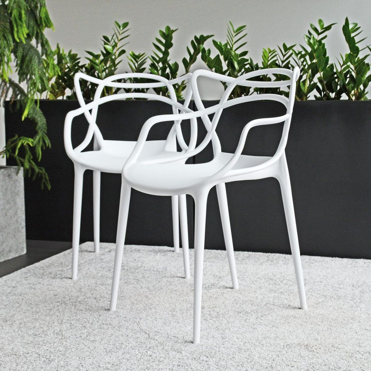 PANDALINO - Pack 4 Sillas Blancas Masters - Ideal Terraza y Interior