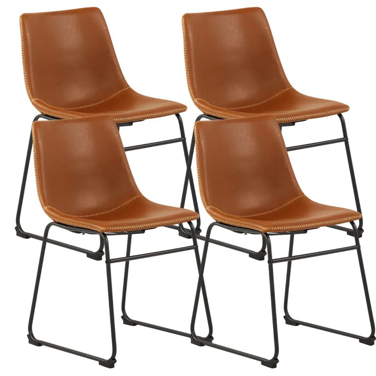 Pack 4 Sillas Comedor Toscana - Eco Cuero Terracota - Diseno Elegante Madera clara PACK4SILLATOSCANAECOCUTERRA
