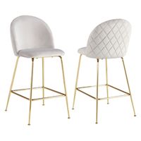 Pack 2 Taburetes Maya Velvet Beige 66 cm - Estilo Elegante y Cómodo