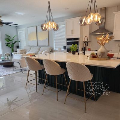 Imagen 2 del producto Pack 2 Taburetes Maya Velvet Beige 66 cm - Estilo Elegante y Cómodo