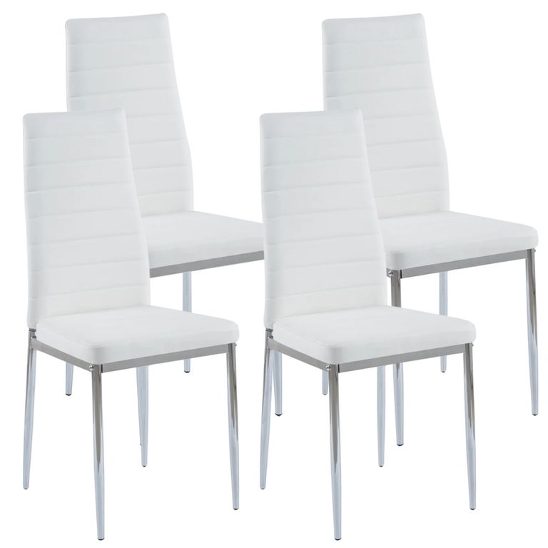Pack 4 Silla Dining Blancas - Estilo Minimalista y Comodo Blanco PACKSILLADININGBLANCO