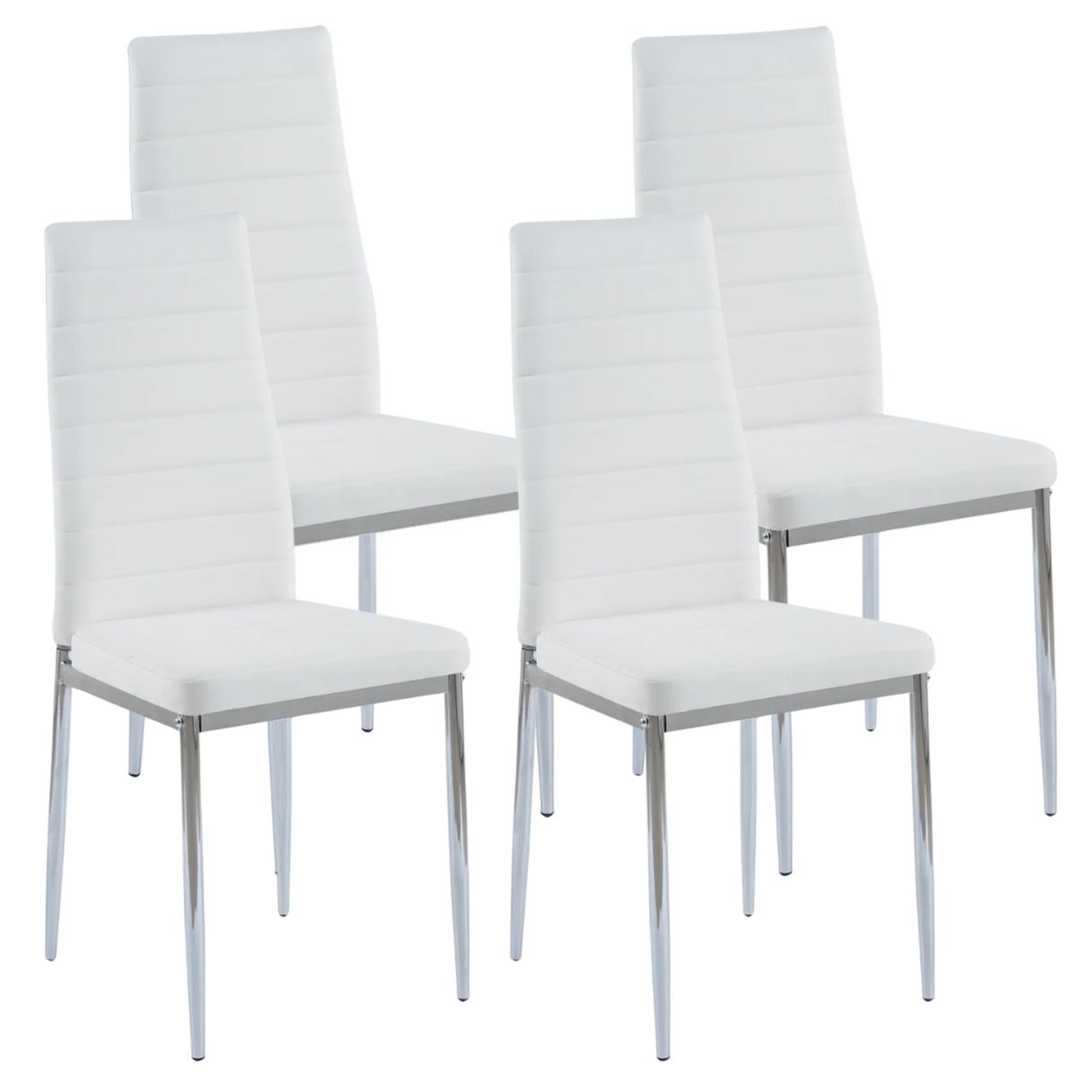 PANDALINO - Pack 4 Silla Dining Blancas - Estilo Minimalista y Cómodo