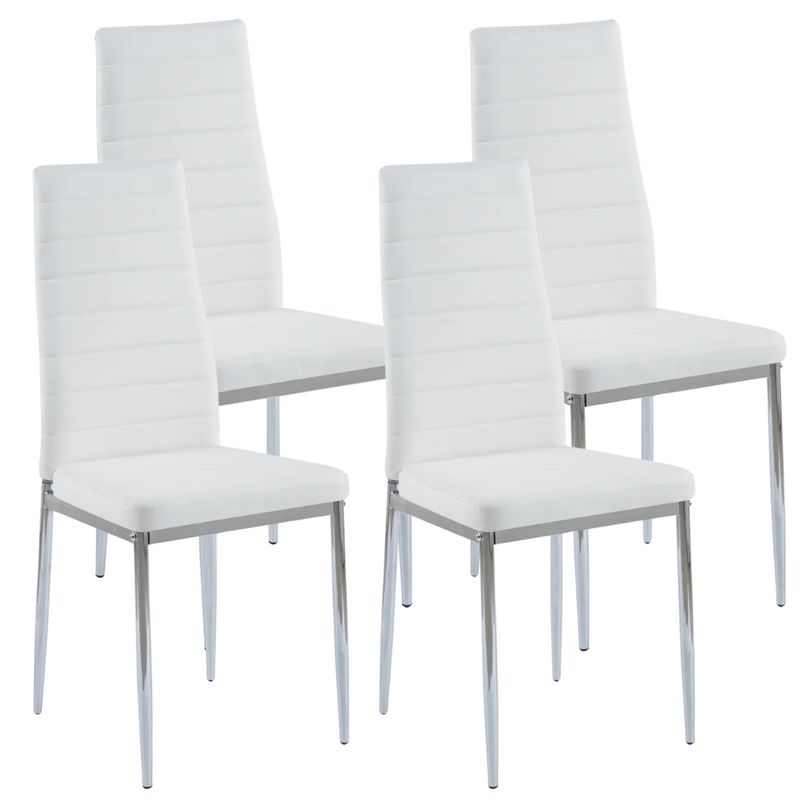 PANDALINO - Pack 4 Silla Dining Blancas - Estilo Minimalista y Cómodo