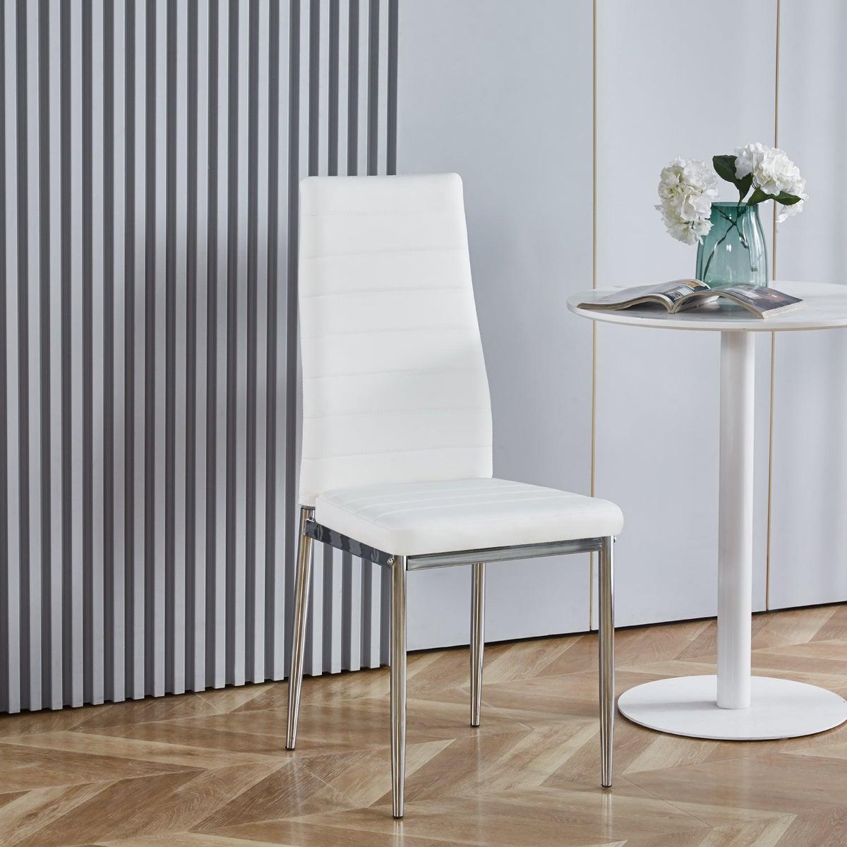 PANDALINO - Pack 4 Silla Dining Blancas - Estilo Minimalista y Cómodo