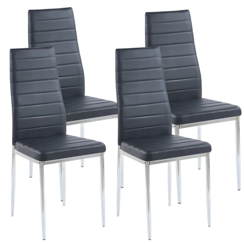 PANDALINO - Pack 4 Silla Dining Negras - Estilo Minimalista y Cómodo