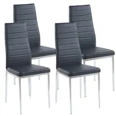 PANDALINO - Pack 4 Silla Dining Negras - Estilo Minimalista y Cómodo