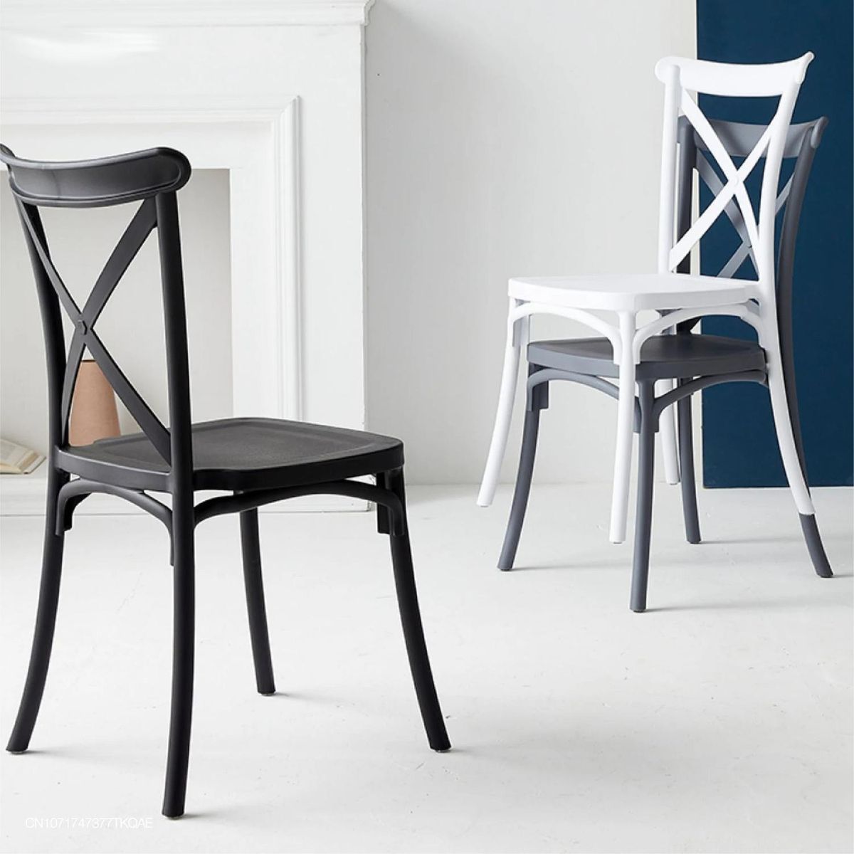 PANDALINO - Pack 4 Silla Crossback Gris - Ideal Terraza y Interior