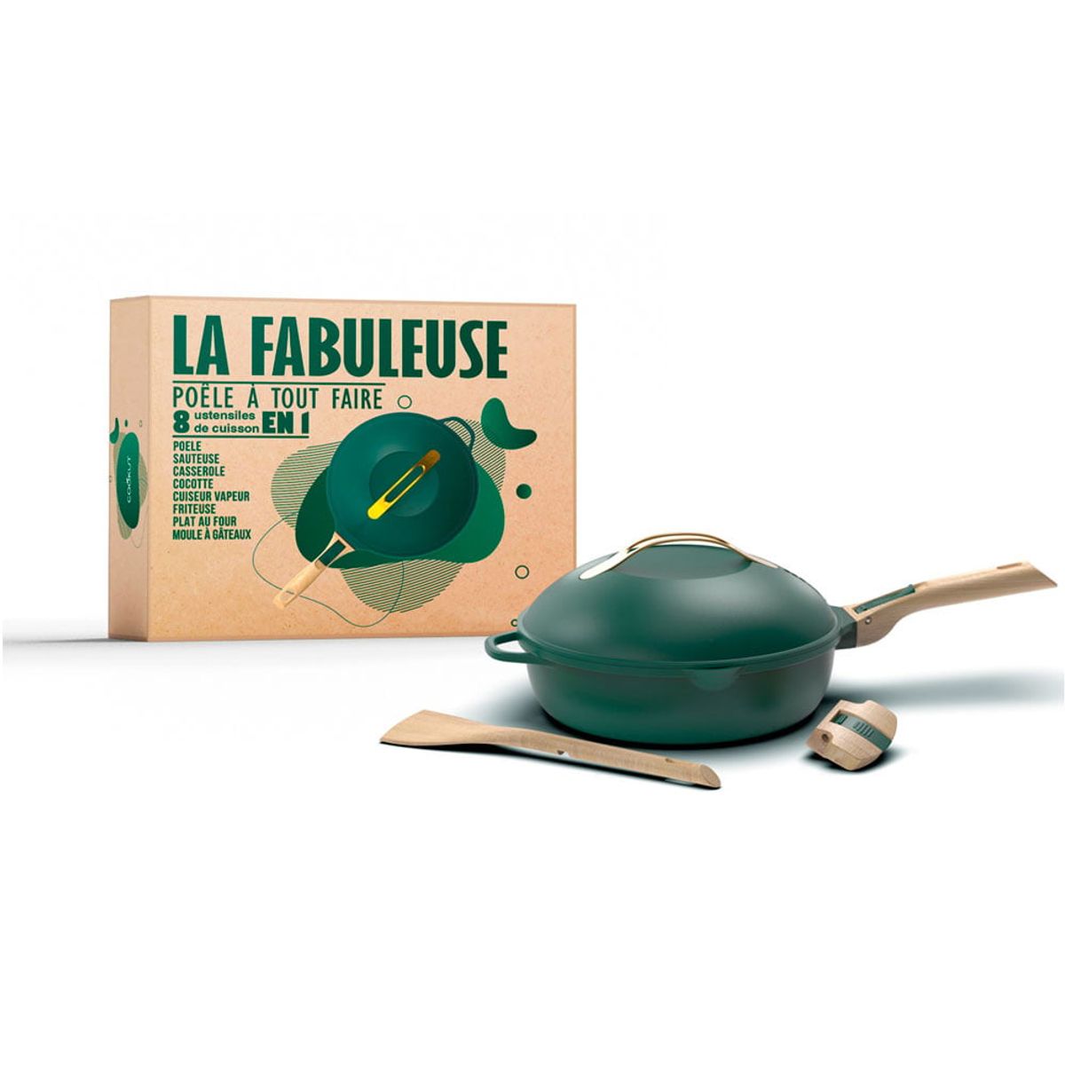 COOKUT - Olla Multiuso Francesa Cookut La Fabulosa 8 En 1 Verde 5 Pz