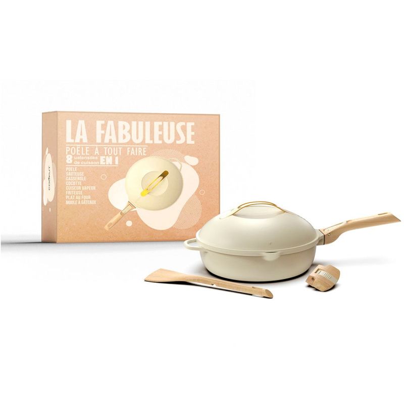 COOKUT - Olla Multiuso Francesa Cookut La Fabulosa 8 En 1 Blanco 5 Pz