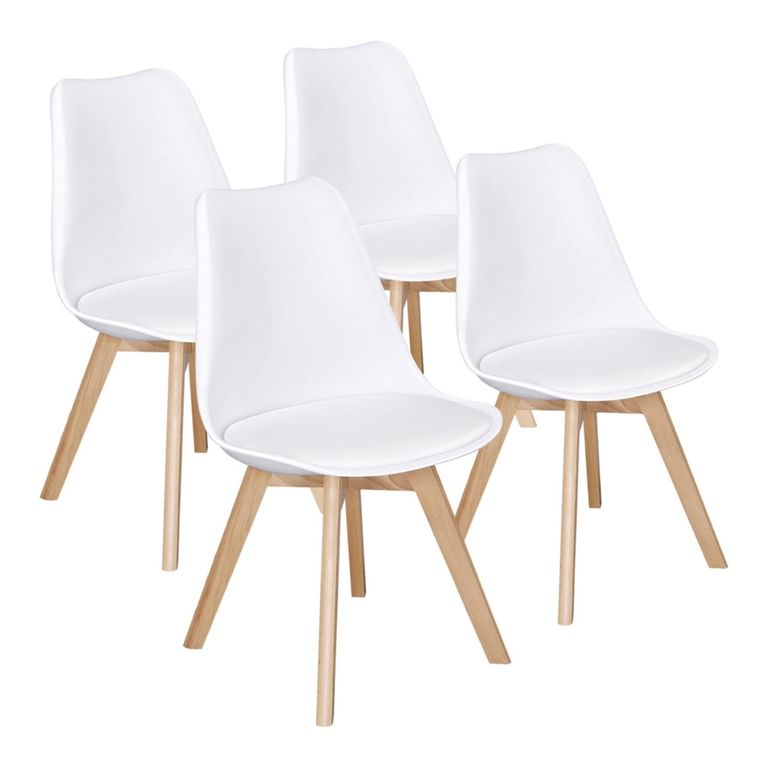 Pack 4 Tulip Blancas Acolchadas - Diseno Moderno Blanco PACK4TULIPBLANCAS