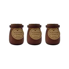 GENERICO - Set 3 Velas Aromatica Elegantes Neutras Fragancia Duradera - Cafe
