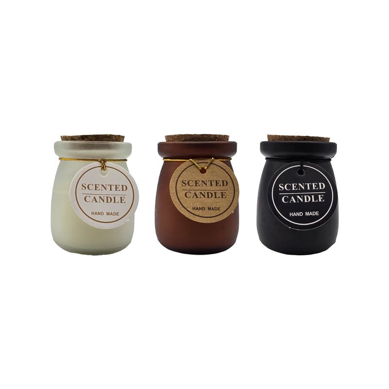 GENERICO - Set 3 Velas Aromatica Elegantes Neutras Fragancia Duradera - Plateado